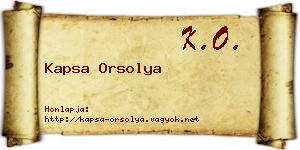 Kapsa Orsolya névjegykártya