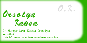 orsolya kapsa business card